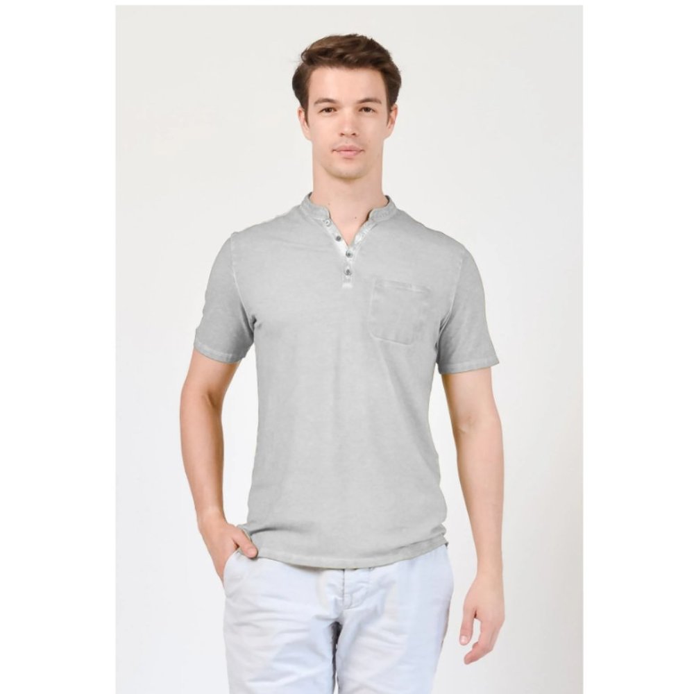 NWT Mens Ploumanach Italian Cotton Gray Color Polo Shirt Size M